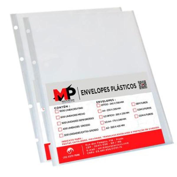 <?=Envelope Plástico MP Grosso Oficio Sem Furo - 100un;?>