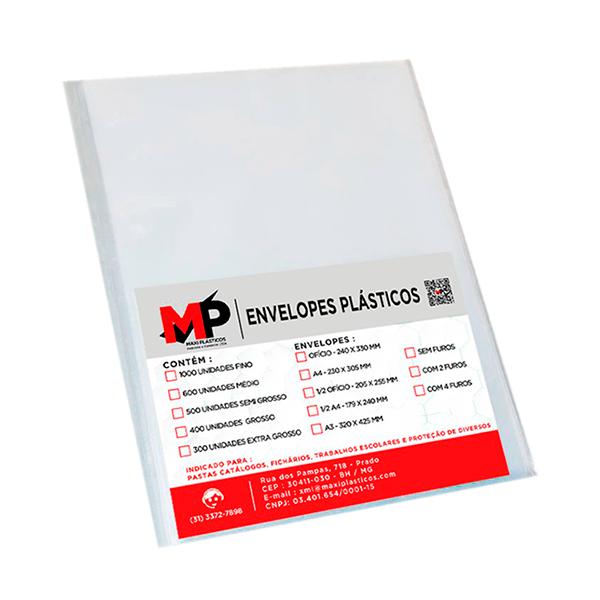 <?=Envelope Plástico MP Extra Grosso A4 Sem Furo - 50un;?>